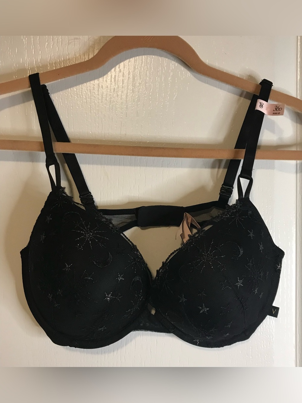 Victoria's Secret Black Embroidered Underwire Bra